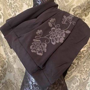 LAST CALL!! Apostrophe Stretch Black Embroidered Slacks, 6